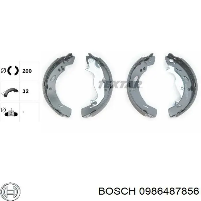 0986487856 Bosch Барабанные тормозные колодки