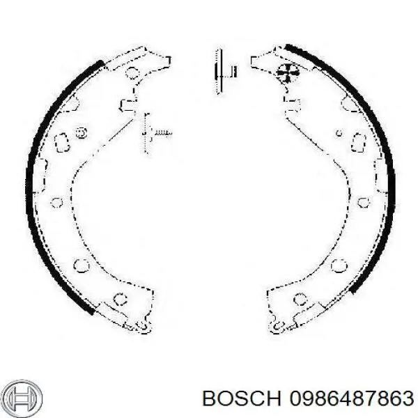 Задние барабанные колодки 0986487863 Bosch