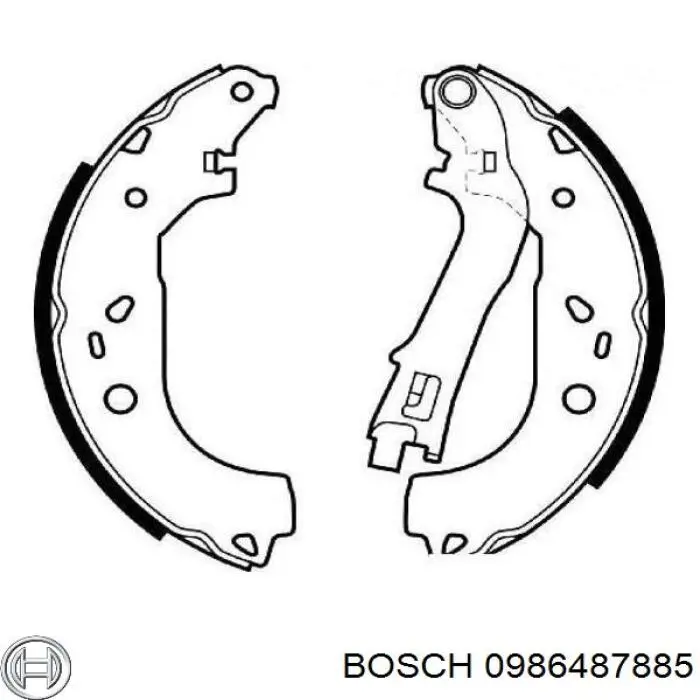 Купить 0986487885 Bosch Задние барабанные тормозные колодки