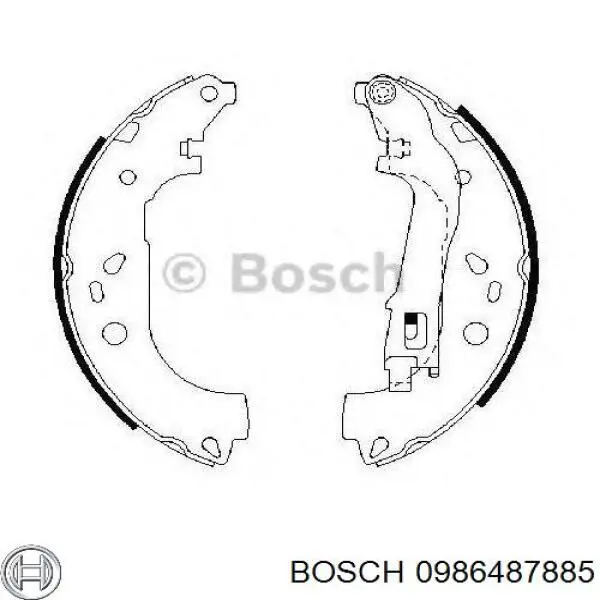 Задние барабанные колодки 0986487885 Bosch