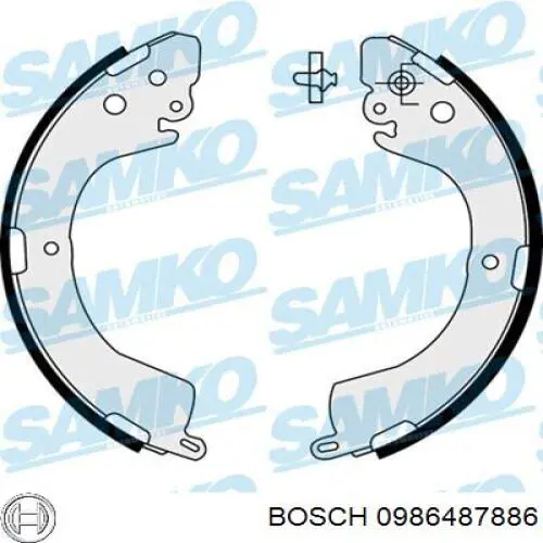 Барабанные колодки Bosch 0986487886