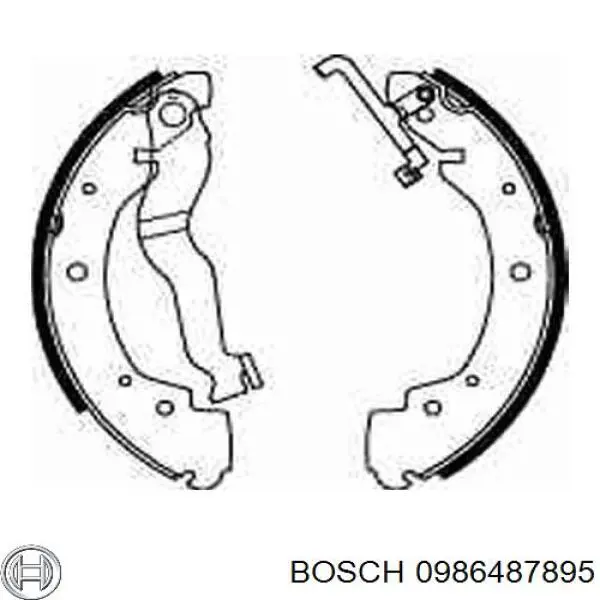 0986487895 Bosch sapatas do freio traseiras de tambor