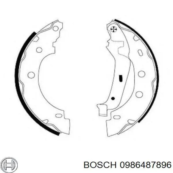 0986487896 Bosch колодки тормозные задние барабанные