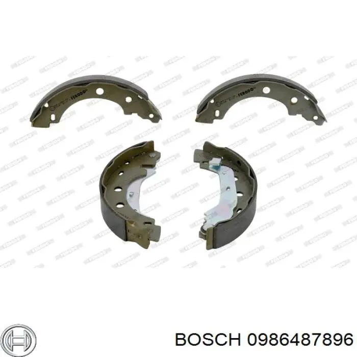 Задние барабанные колодки 0986487896 Bosch
