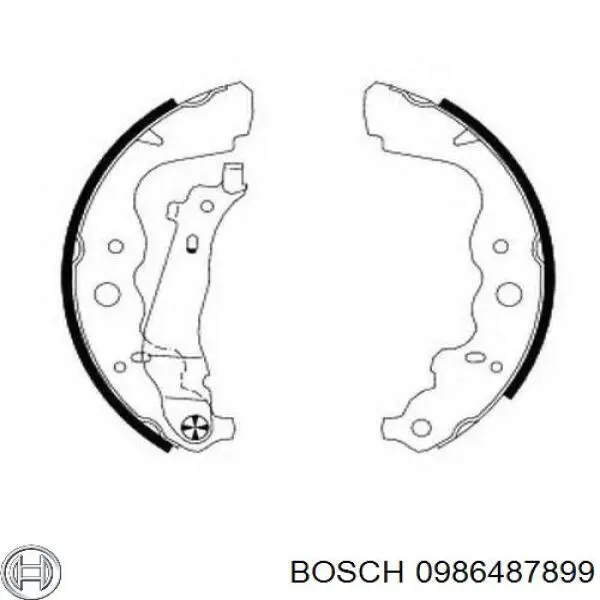 0986487899 Bosch sapatas do freio traseiras de tambor