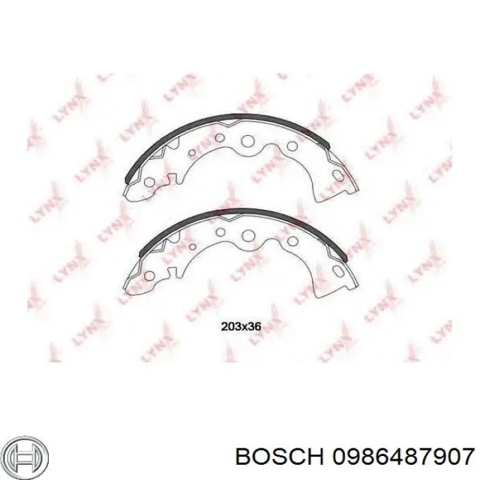 Барабанные колодки Bosch 0986487907