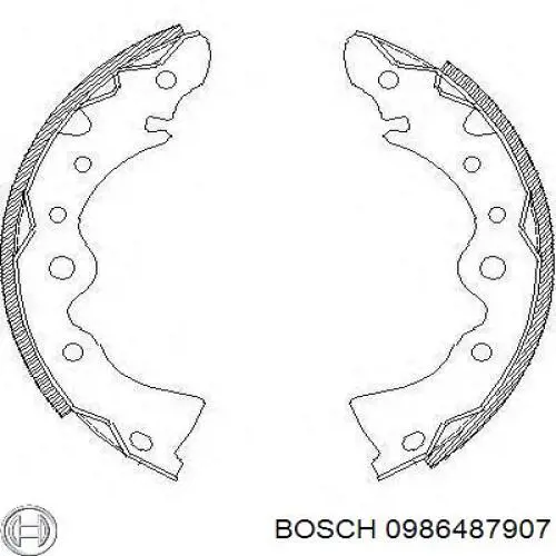 0986487907 Bosch Барабанные тормозные колодки