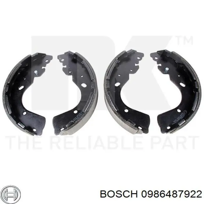 Zapatas de frenos de tambor traseras 0986487922 Bosch