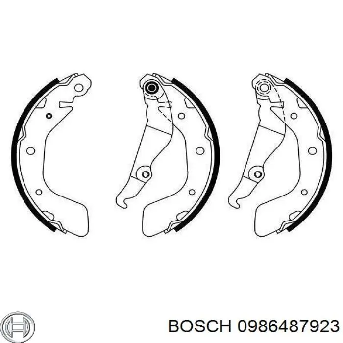 Задние барабанные колодки 0986487923 Bosch