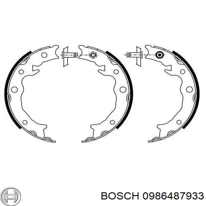 0986487933 Bosch sapatas do freio de estacionamento