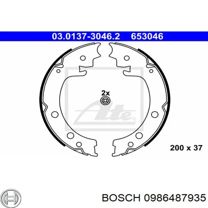 Колодки ручника 0986487935 Bosch