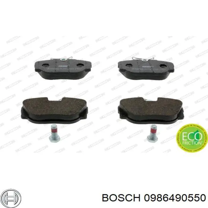 Передние тормозные колодки 0986490550 Bosch