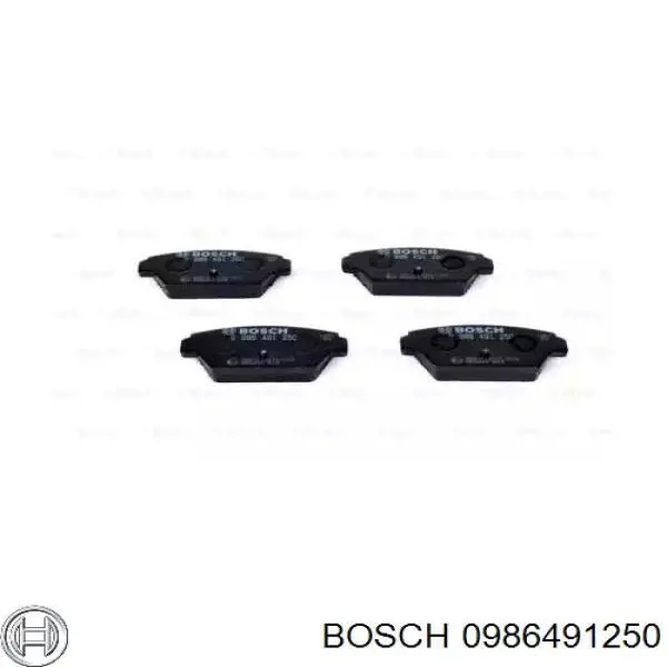 0 986 491 250 Bosch колодки тормозные задние дисковые