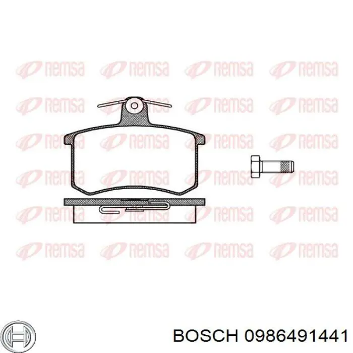 Купить 0986491441 Bosch Колодки тормозные задние, дисковые