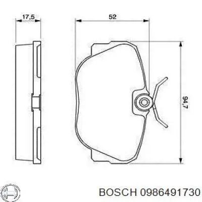 Передние тормозные колодки 0986491730 Bosch