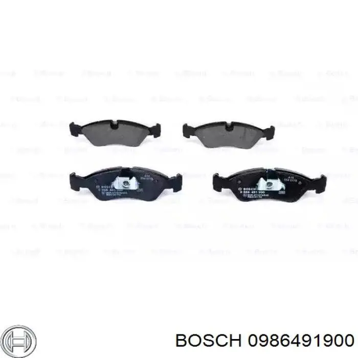 0986491900 Bosch колодки тормозные передние дисковые