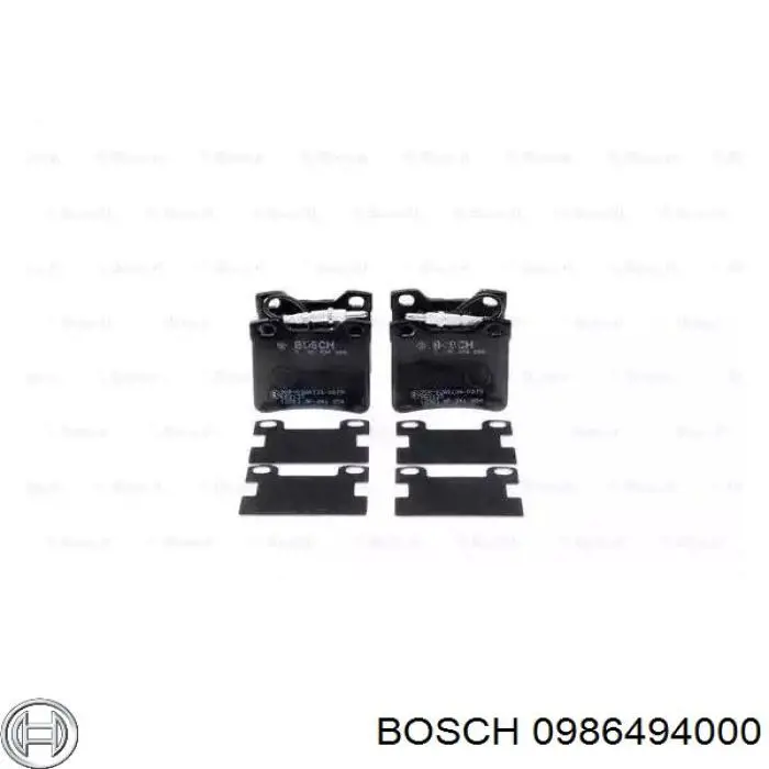 0986494000 Bosch колодки тормозные задние дисковые
