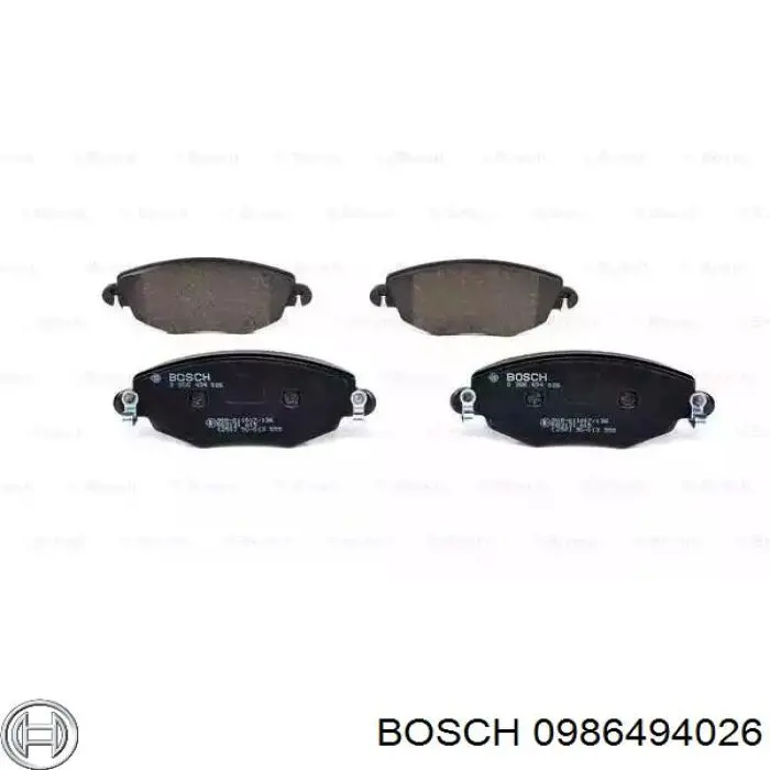 Передние тормозные колодки 0986494026 Bosch