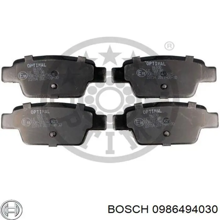 Колодки гальмові задні, дискові 0986494030 Bosch