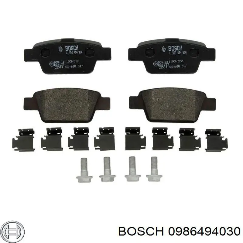 Pastillas de freno traseras 0986494030 Bosch