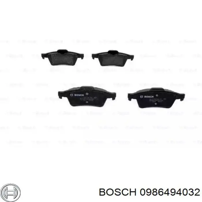 0986494032 Bosch колодки тормозные задние дисковые