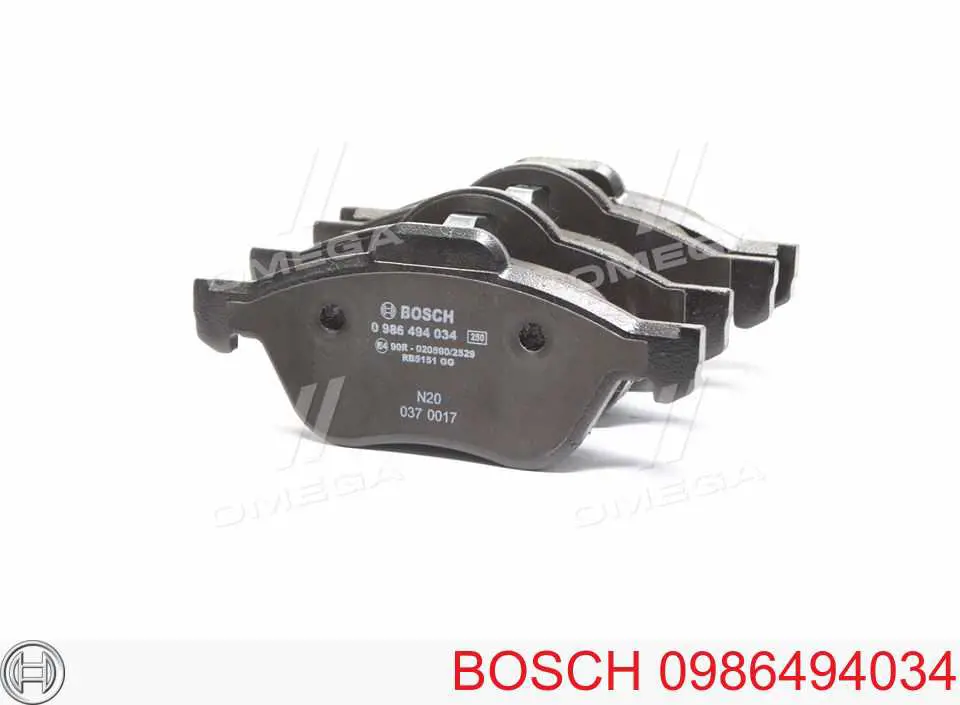 0986494034 Bosch передние тормозные колодки