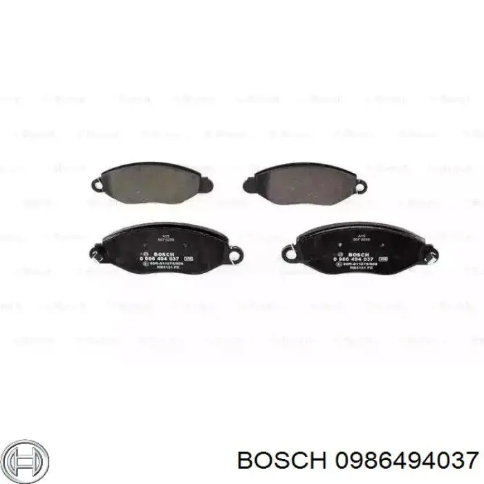 0 986 494 037 Bosch колодки тормозные передние дисковые