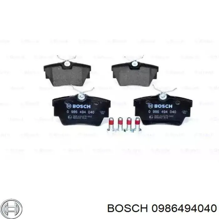 Задние тормозные колодки 0986494040 Bosch