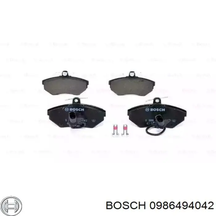 Передние тормозные колодки 0986494042 Bosch