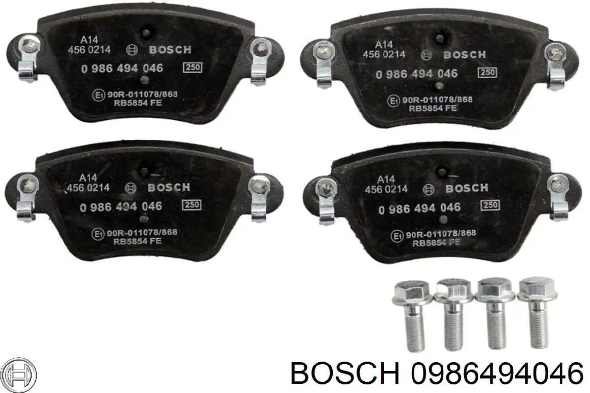 Pastillas de freno traseras 0986494046 Bosch