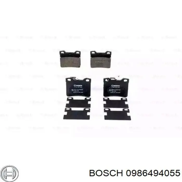 0 986 494 055 Bosch задние тормозные колодки