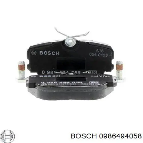 0986494058 Bosch колодки тормозные передние дисковые
