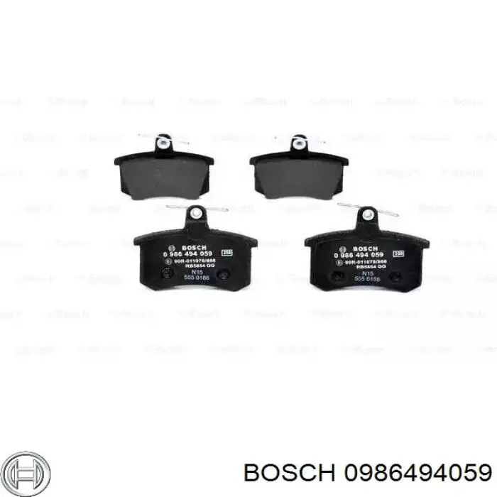 0 986 494 059 Bosch колодки тормозные задние дисковые