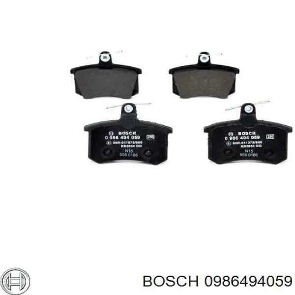 Колодки гальмові задні, дискові 0986494059 Bosch