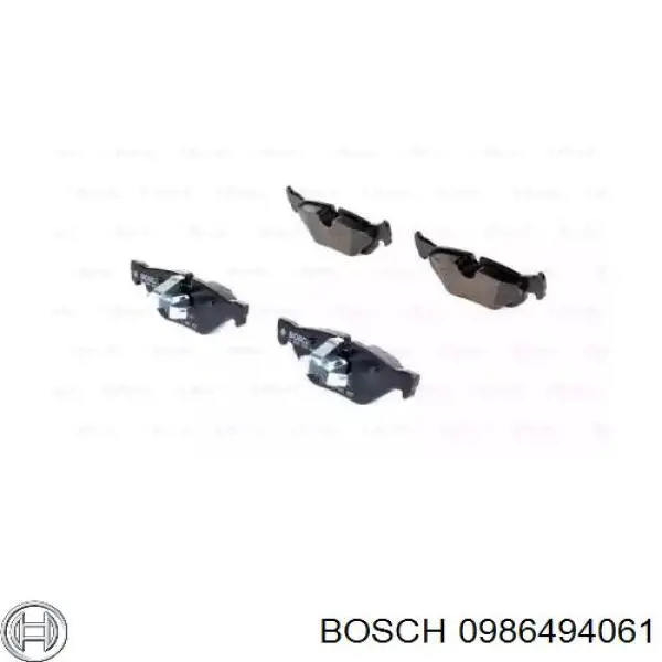 0986494061 Bosch колодки тормозные задние дисковые