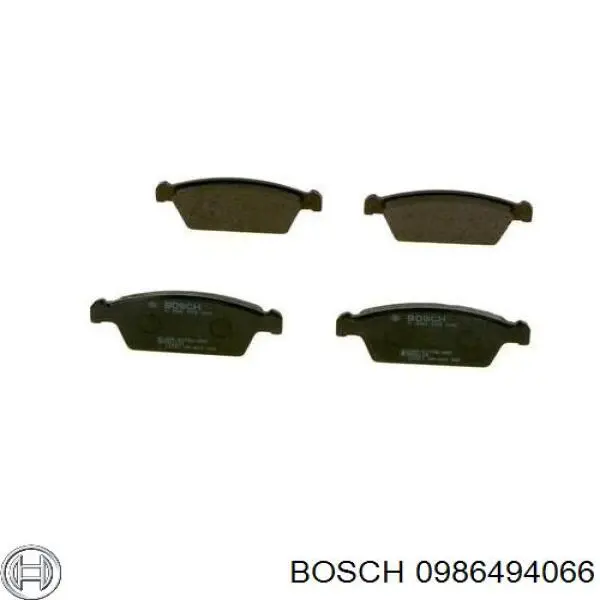 0986494066 Bosch колодки тормозные передние дисковые