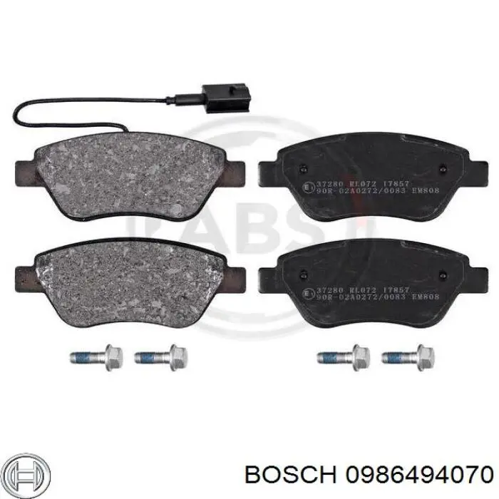 Передние тормозные колодки 0986494070 Bosch