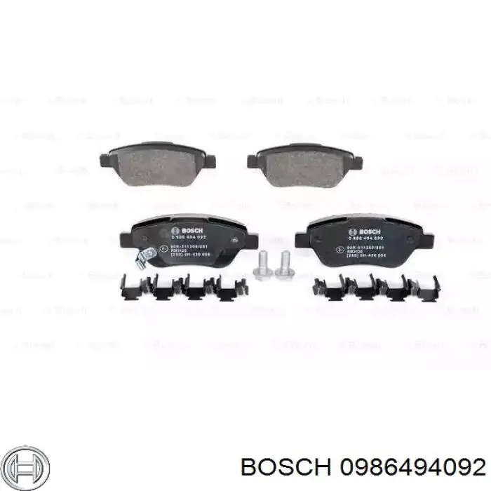 Передние тормозные колодки 0986494092 Bosch