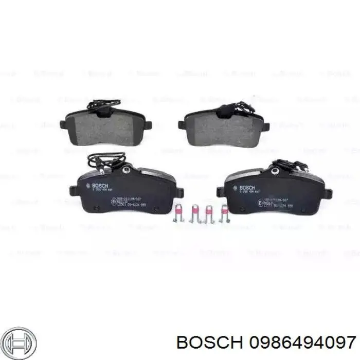 Передние тормозные колодки 0986494097 Bosch