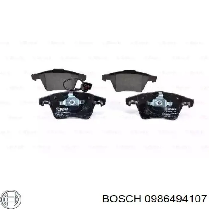 Колодки гальмівні передні, дискові 0986494107 Bosch