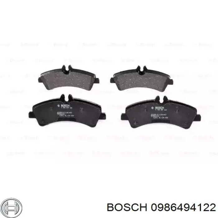 0986494122 Bosch колодки тормозные задние дисковые