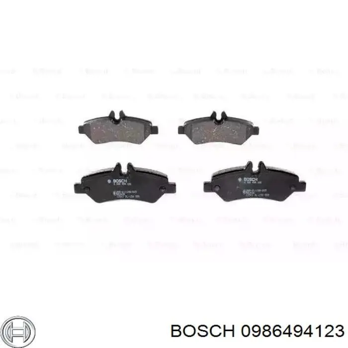 0 986 494 123 Bosch колодки тормозные задние дисковые