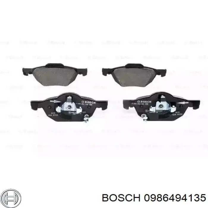 Колодки тормозные передние дисковые Bosch 0986494135