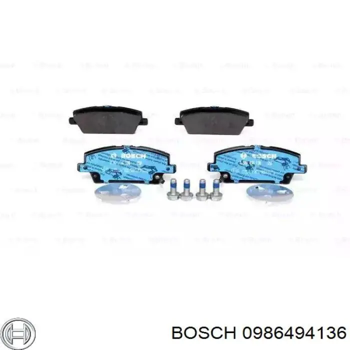Колодки тормозные передние дисковые Bosch 0986494136