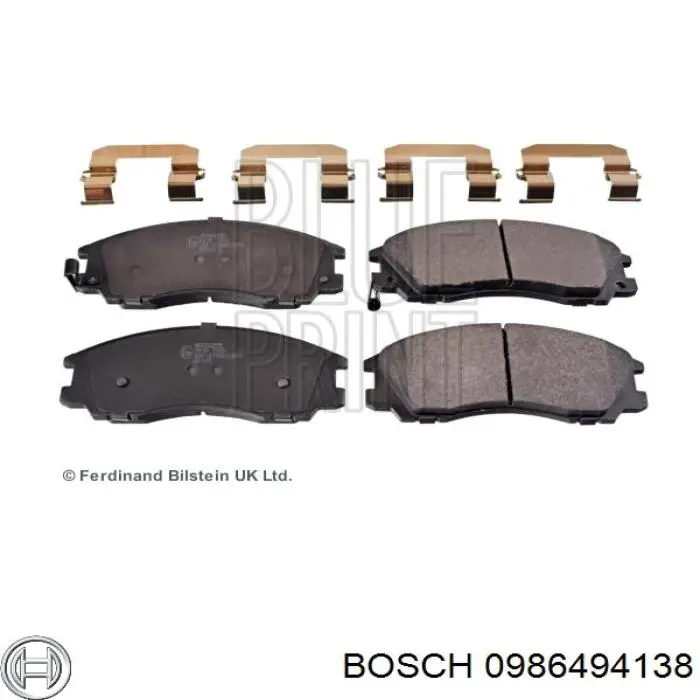 Передние тормозные колодки 0986494138 Bosch