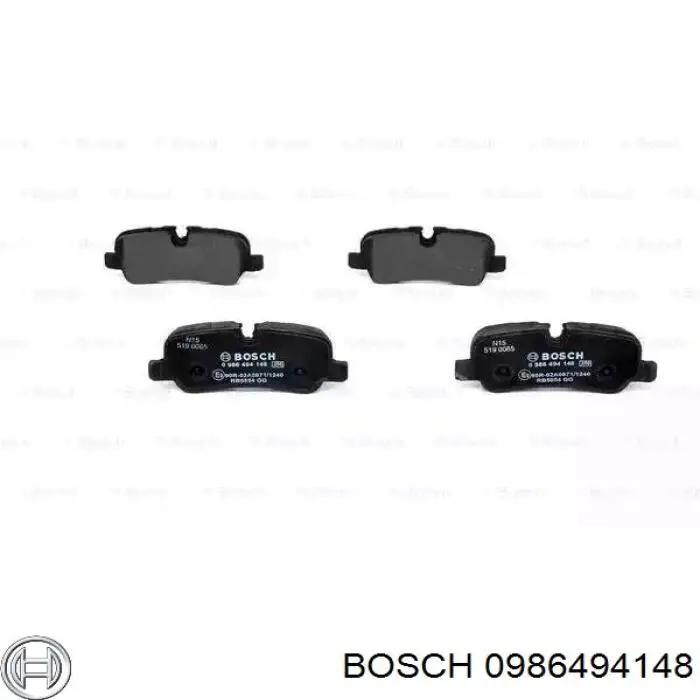 0 986 494 148 Bosch колодки тормозные задние дисковые