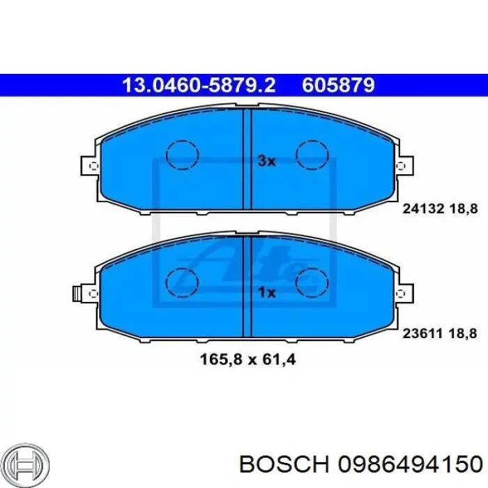 Колодки Bosch 0986494150 цена, от 28.97 USD