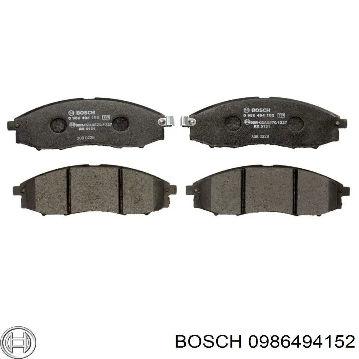 0986494152 Bosch передние тормозные колодки