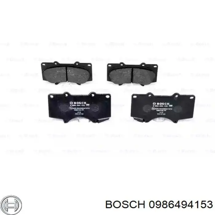 Колодки гальмівні передні, дискові 0986494153 Bosch