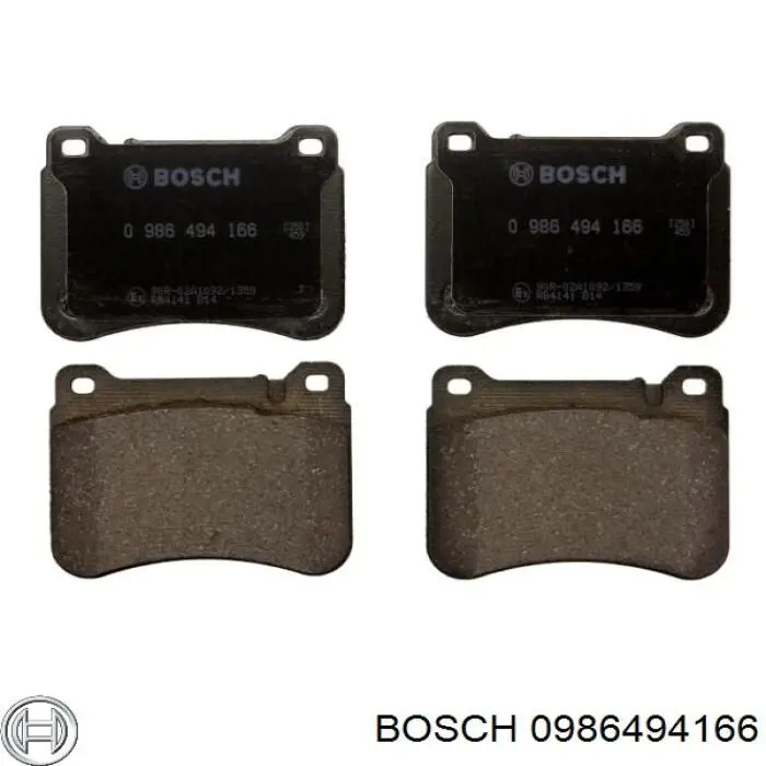 0986494166 Bosch колодки тормозные передние дисковые